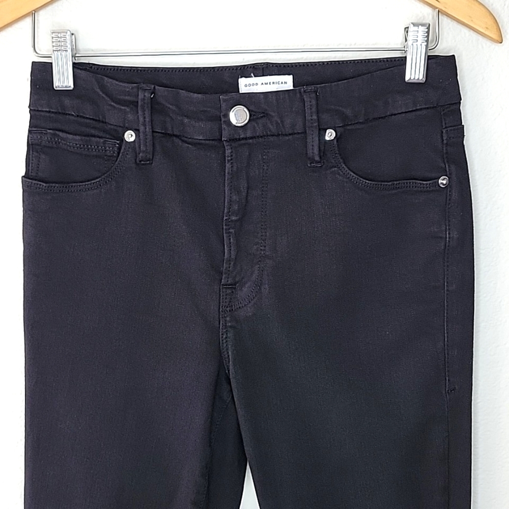 Good American Black Good Legs Crop Jeans size 6/28 GAGLC001 - Picture 2 of 10